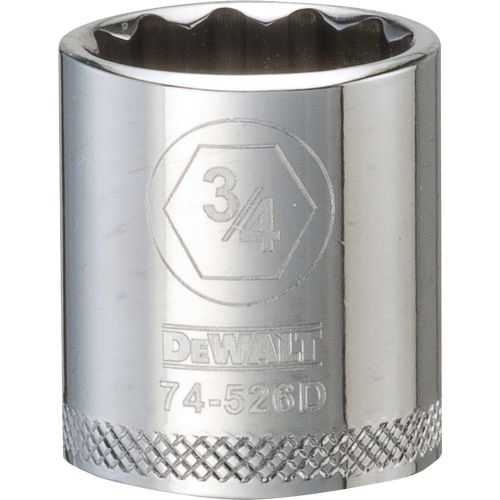 Hand Sockets; Socket Type: Standard ; Socket Size (Inch): 3/4 ; Drive Size: 3/8 ; Drive Style: Hex ; Number Of Points: 12 ; Overall Length (Inch): 1