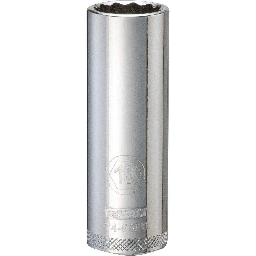 Hand Sockets; Socket Type: Deep ; Socket Size (mm): 19.00 ; Drive Size: 1/2 ; Drive Style: Hex ; Number Of Points: 12 ; Overall Length (Inch): 3-1/8