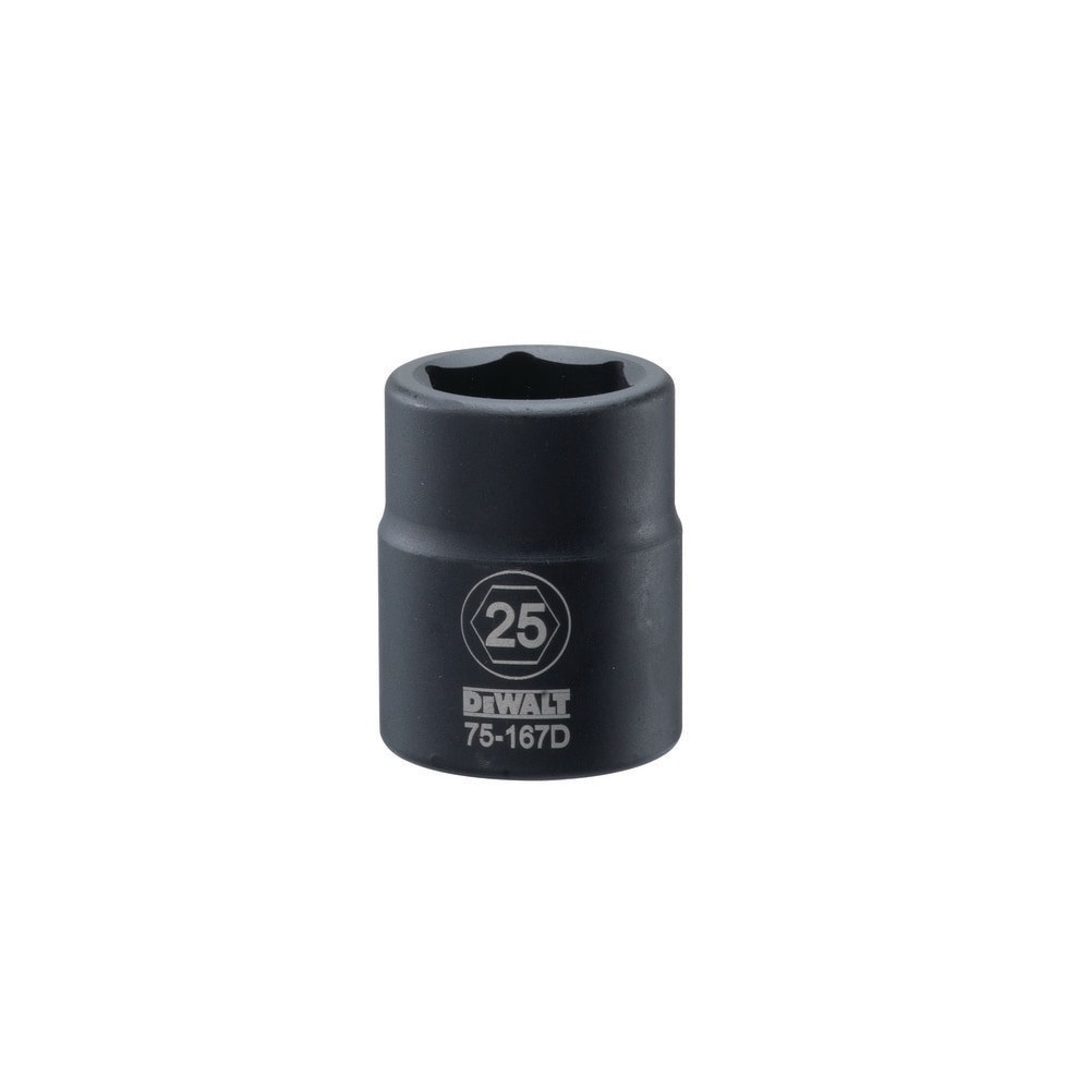 Impact Sockets; Drive Size: 3/4 in ; Socket Size (mm): 25 ; Number Of Points: 6 ; Drive Style: Impact ; Length Type: Standard ; Material: Steel