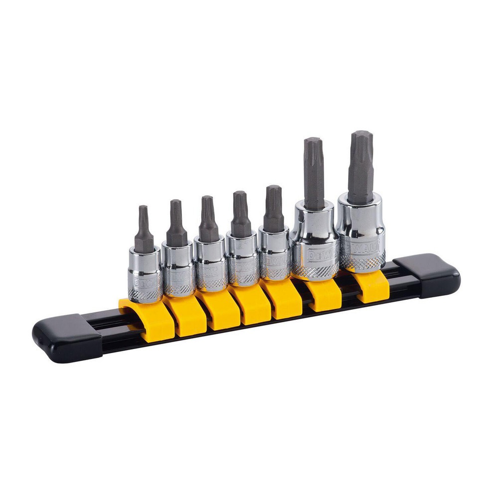 Hex & Torx Bit Socket Sets; Set Type: Torx Bit ; Drive Size: 1/4, 3/8 ; Minimum Set Torx Size: T15 ; Maximum Set Torx Size: T45 ; Number Of Pieces: 7 ; Material: Steel