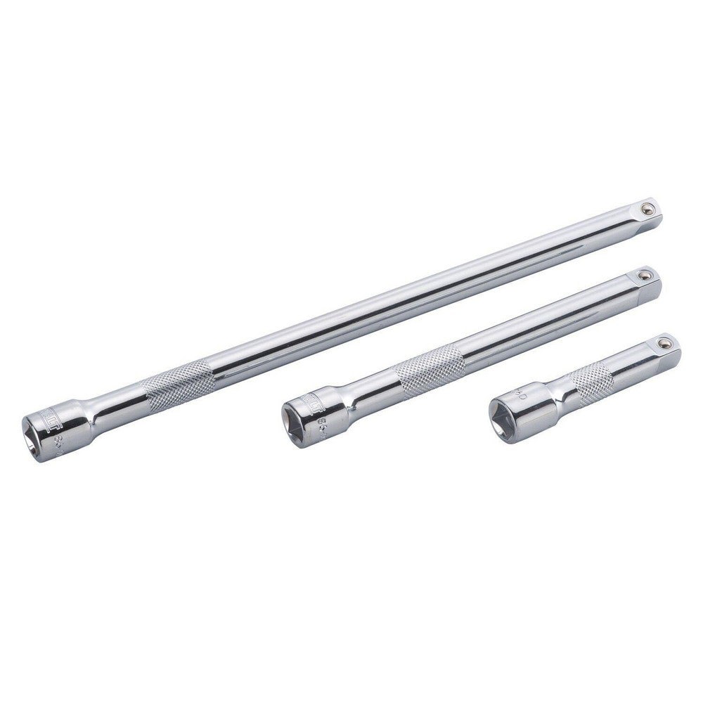 Socket Extension Sets; Finish: Chrome ; Material: Steel ; Insulated: No ; Non-sparking: No ; Tether Style: Not Tether Capable ; Number Of Pieces: 3