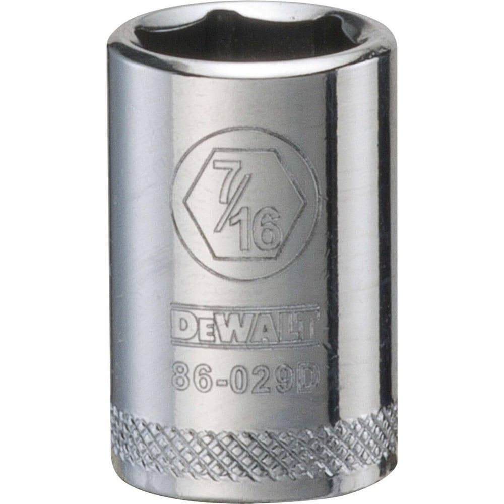Hand Sockets; Socket Type: Standard ; Socket Size (Inch): 7/16 ; Drive Size: 1/4 ; Drive Style: Hex ; Number Of Points: 6 ; Overall Length (Inch): 31/32