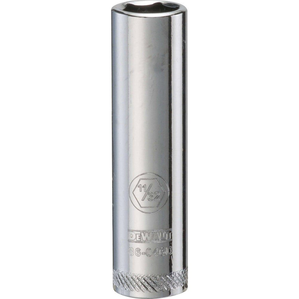 Hand Sockets; Socket Type: Deep ; Socket Size (Inch): 11/32 ; Drive Size: 1/4 ; Drive Style: Hex ; Number Of Points: 6 ; Overall Length (Inch): 1-15/16