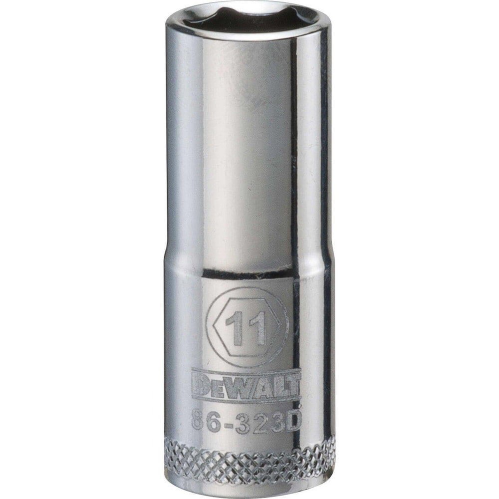 Hand Sockets; Socket Type: Deep ; Socket Size (mm): 11.00 ; Drive Size: 3/8 ; Drive Style: Hex ; Number Of Points: 6 ; Overall Length (Inch): 1-25/32