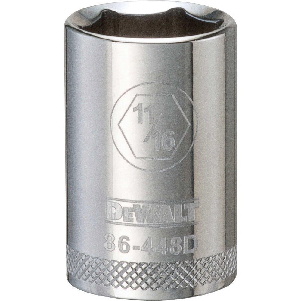 Hand Sockets; Socket Type: Standard ; Socket Size (Inch): 11/16 ; Drive Size: 1/2 ; Drive Style: Hex ; Number Of Points: 6 ; Overall Length (Inch): 1-1/2