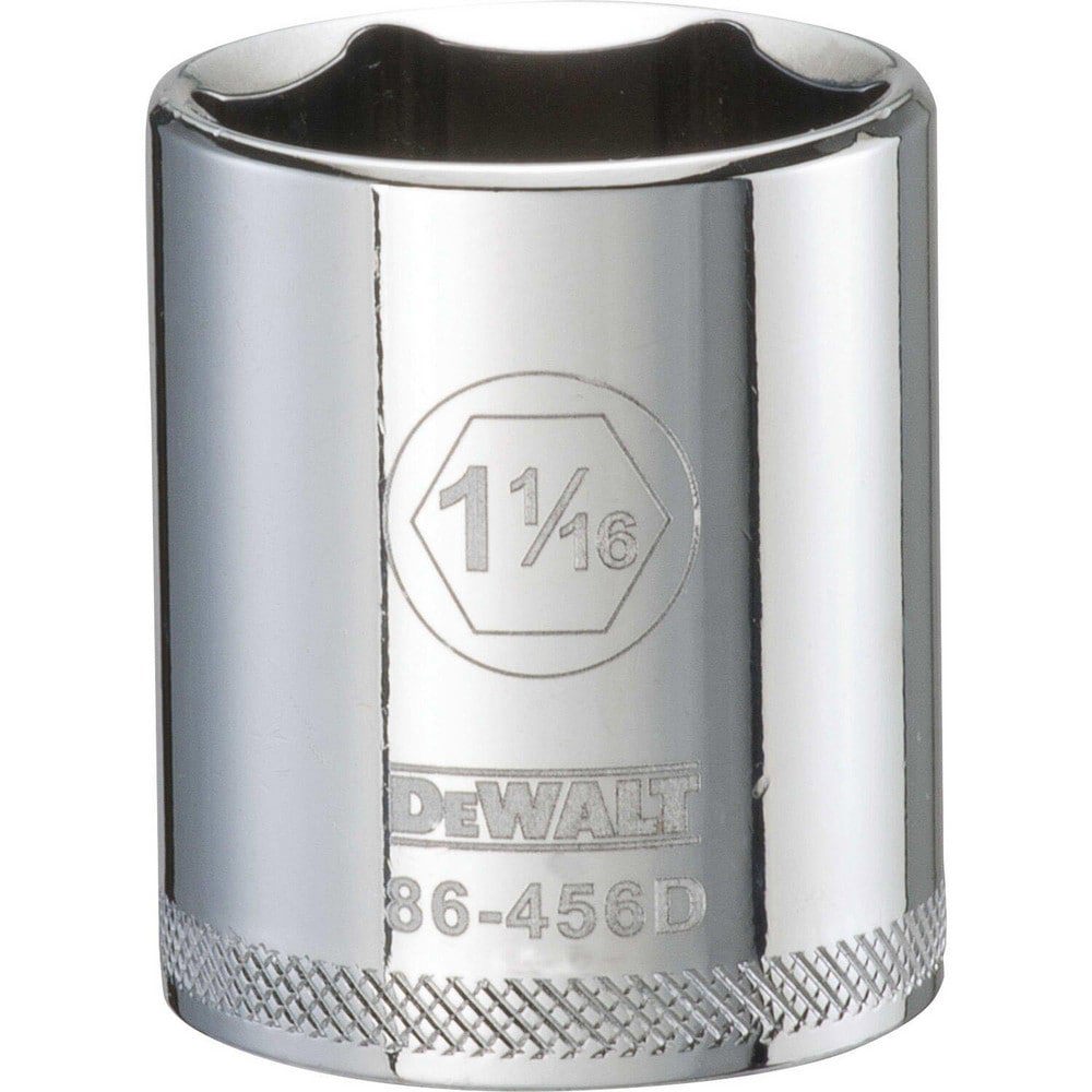 Hand Sockets; Socket Type: Standard ; Socket Size (Inch): 1-1/16 ; Drive Size: 1/2 ; Drive Style: Hex ; Number Of Points: 6 ; Overall Length (Inch): 1-5/8