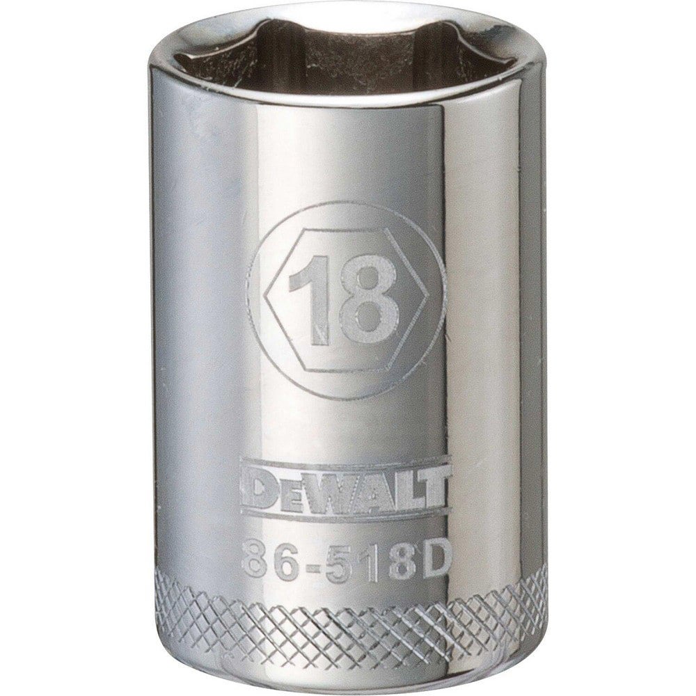 Hand Sockets; Socket Type: Standard ; Socket Size (mm): 18.00 ; Drive Size: 1/2 ; Drive Style: Hex ; Number Of Points: 6 ; Overall Length (Inch): 1-5/8