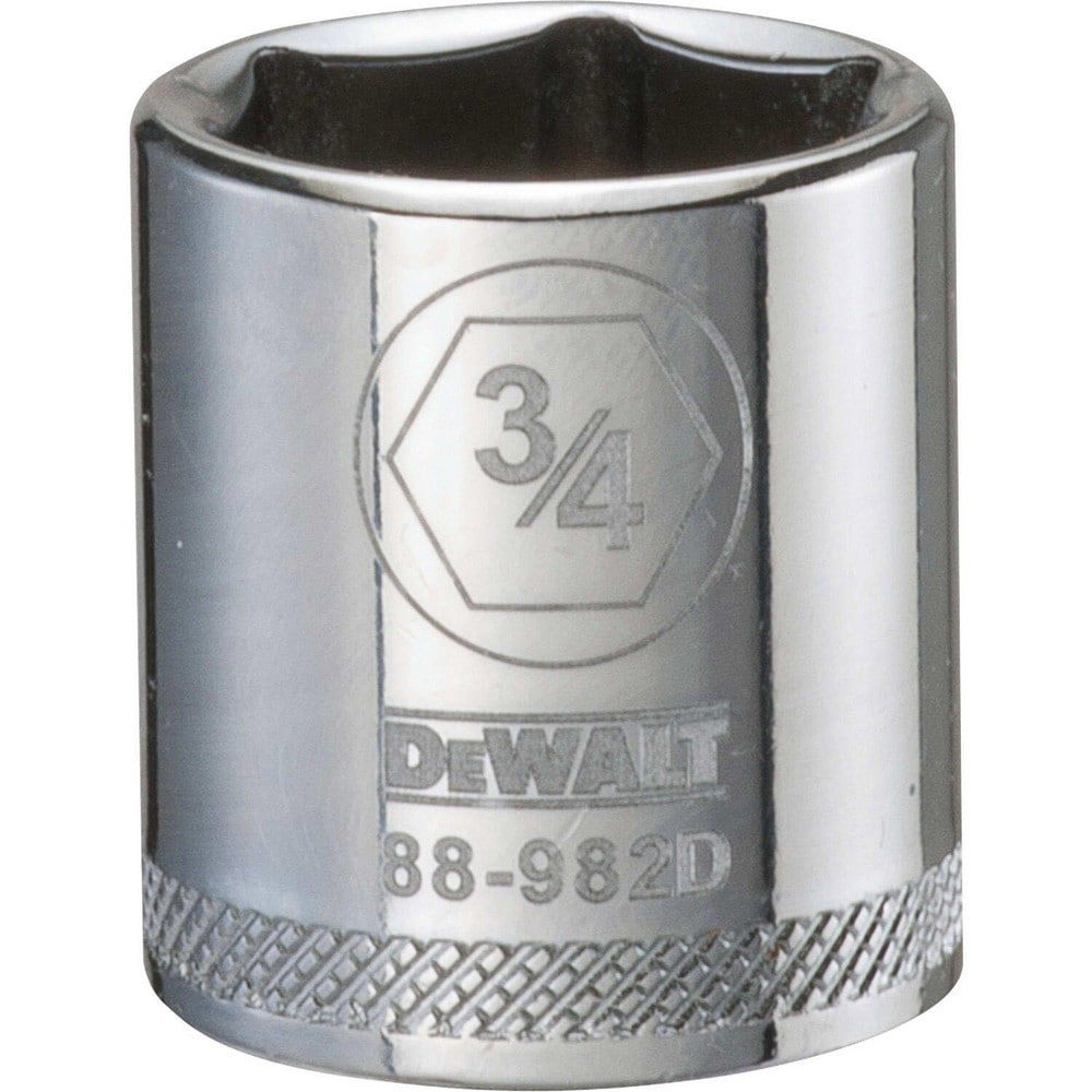Hand Sockets; Socket Type: Standard ; Socket Size (Inch): 3/4 ; Drive Size: 3/8 ; Drive Style: Hex ; Number Of Points: 6 ; Overall Length (Inch): 1