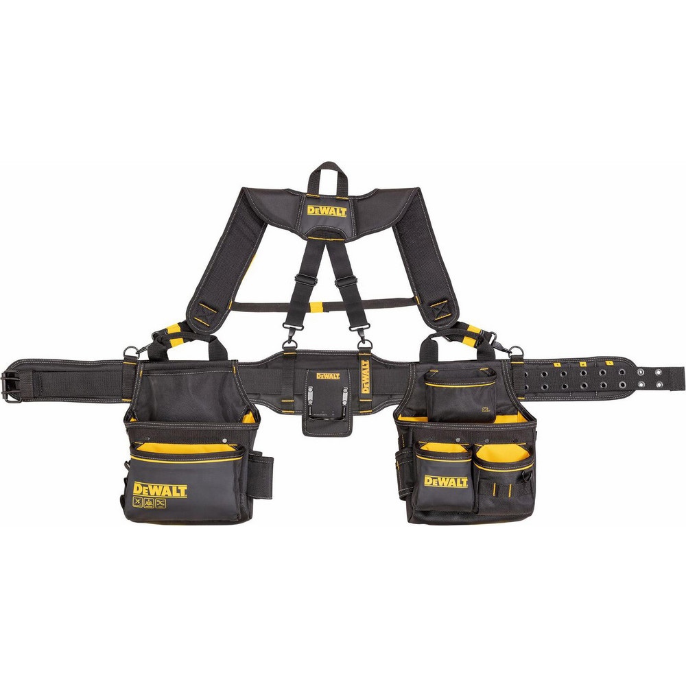 Tool Aprons & Tool Belts; Tool Type: Tool Rig ; Minimum Waist Size: 34 ; Maximum Waist Size: 50 ; Material: Polyester ; Number of Pockets: 25.000 ; Color: Black; Yellow
