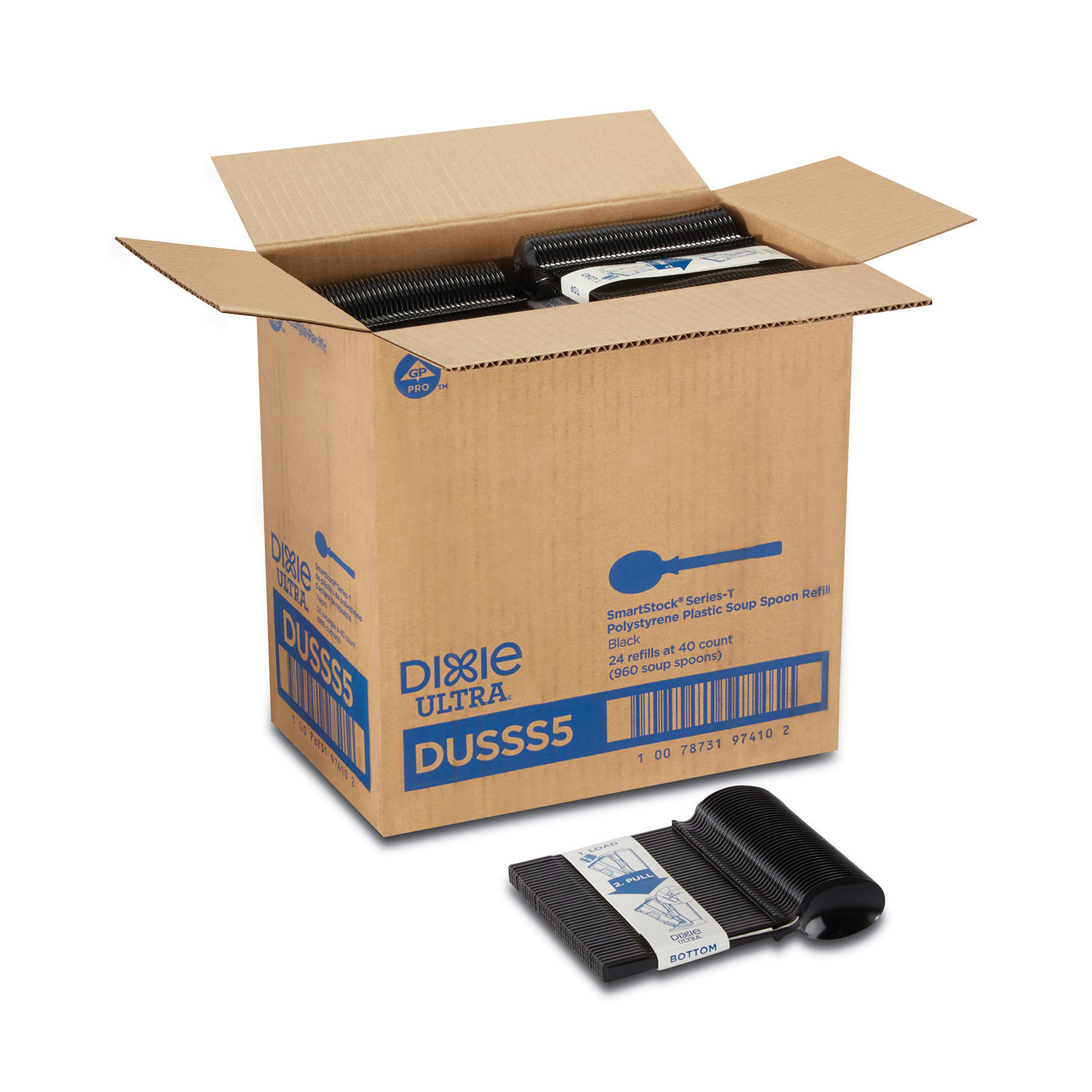 Paper & Plastic Cups, Plates, Bowls & Utensils; Flatware Type: Soup Spoon ; Material: Plastic ; Color: Black ; Disposable: Yes ; UNSPSC Code: 48101919