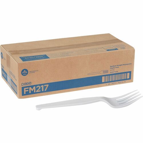 Pack of (1,000) Plastic Cutlery, Heavy Mediumweight Forks