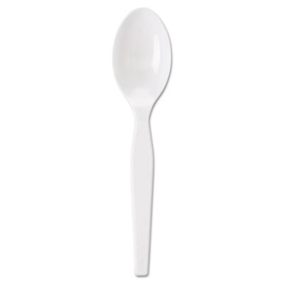 Individually Wrapped Polystyrene Cutlery, Teaspoons, White, 1000/Carton