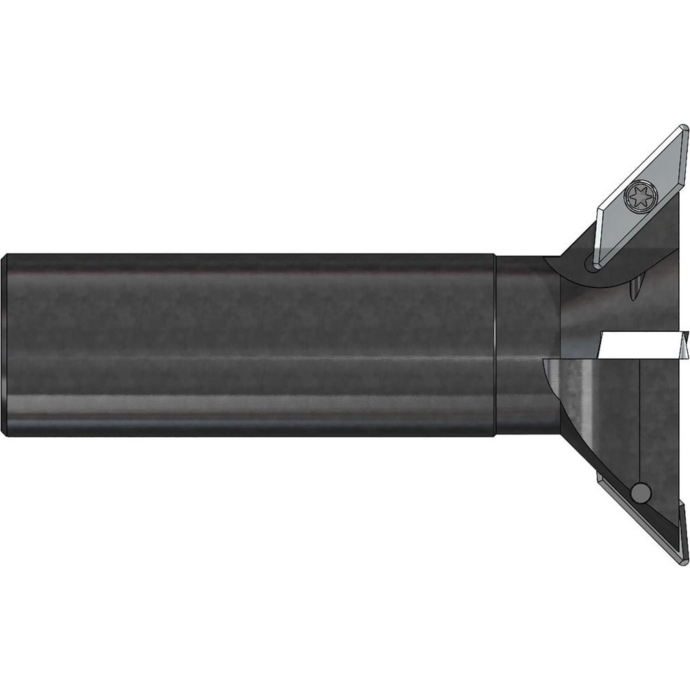Indexable Dovetail Cutters; Included Angle: 90.00 ; Cutting Diameter: 2.0000 in ; Maximum Depth Of Cut: 0.4900in ; Shank Type: Cylindrical ; Shank Diameter: 0.7500 ; Compatible Insert Style: Di90L