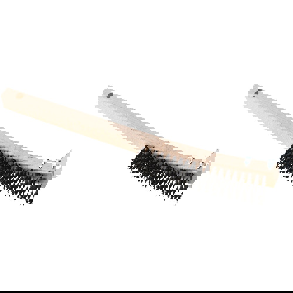 Scratch Brush, 3 Rows, 19 Columns, Steel