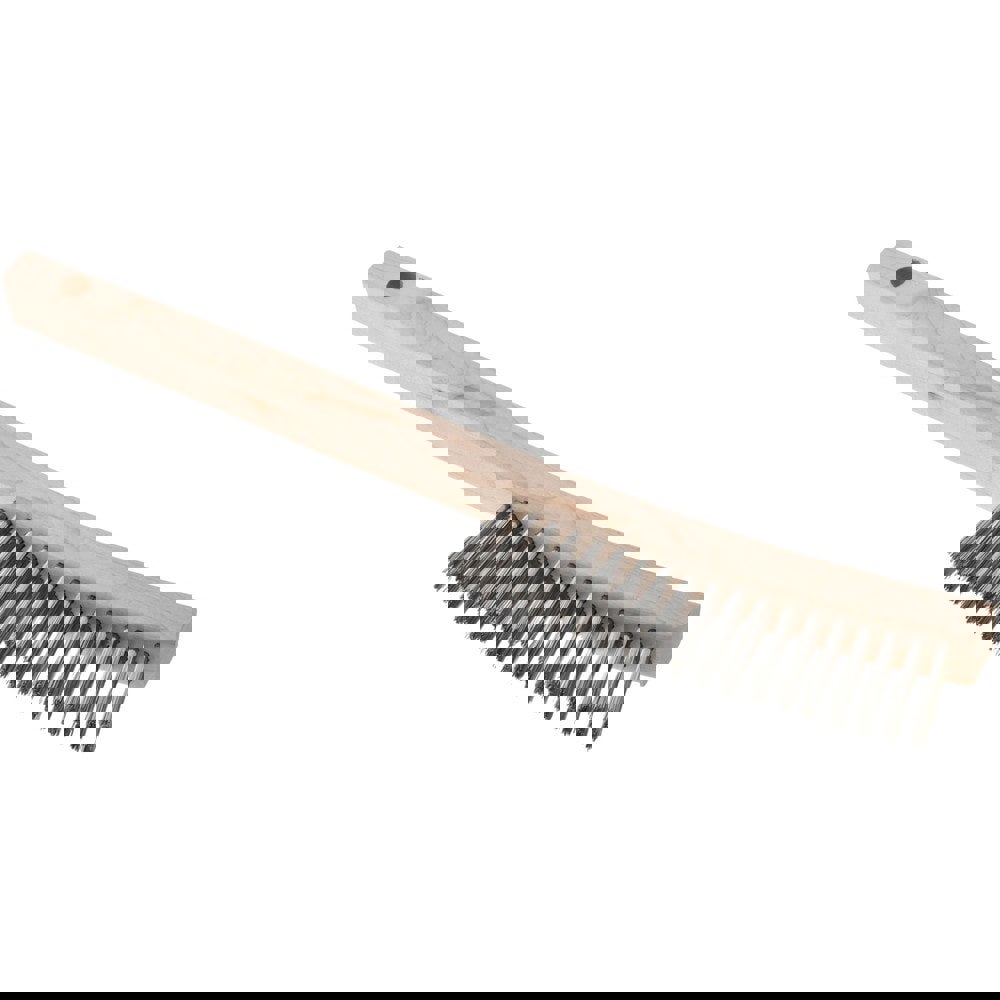 Scratch Brush, 3 Rows, 19 Columns, Stainless Steel