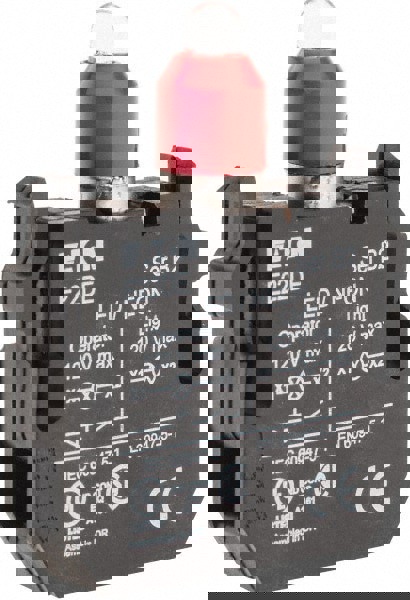 24 VAC/VDC Red Lens LED Indicating Light