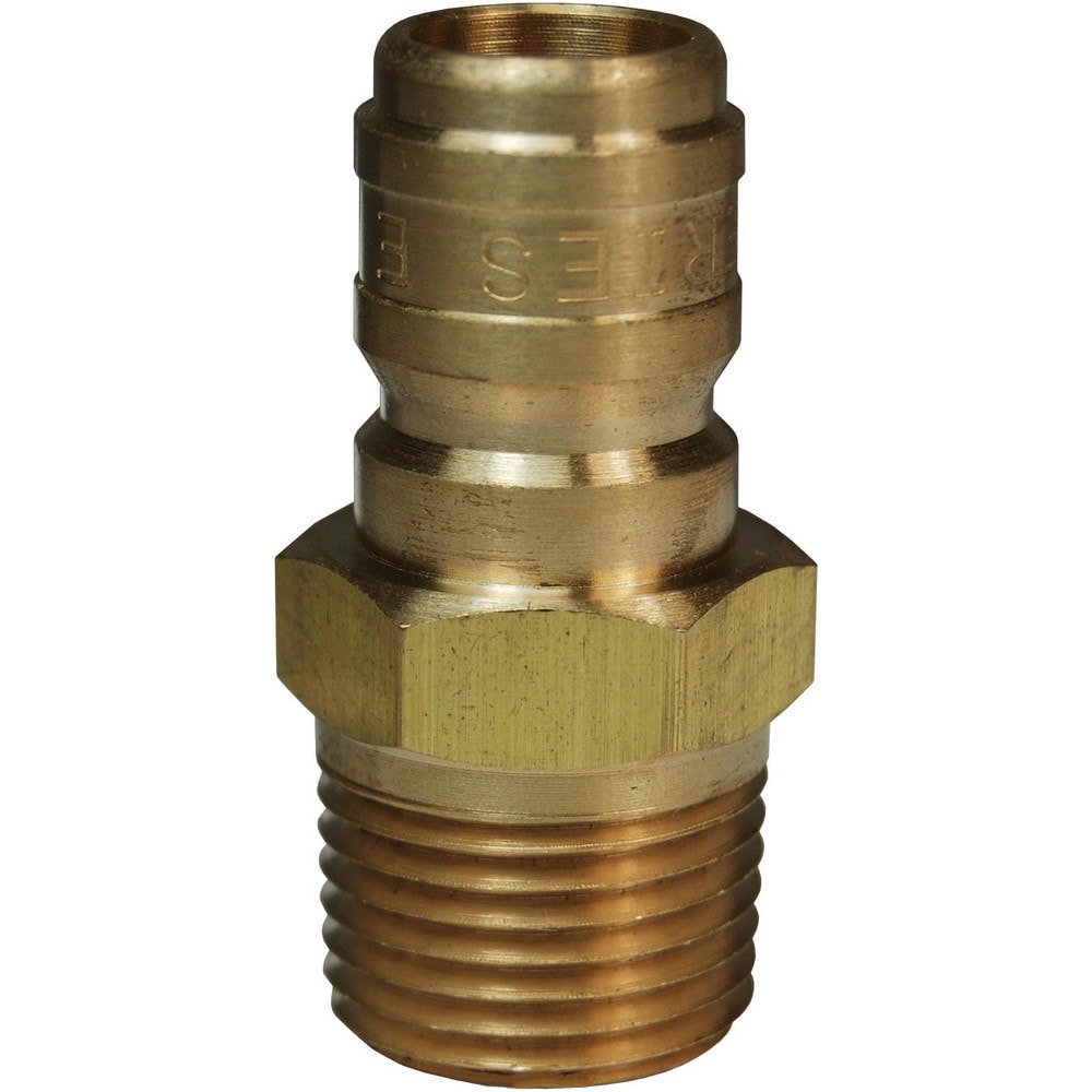 Hydraulic Hose Fittings & Couplings; Type: E-Series Straight Through Male Threaded Plug ; Fitting Type: Male Plug ; Hose Inside Diameter (Decimal Inch): 0.3750 ; Hose Size: 3/8 ; Material: Brass ; Thread Type: NPTF