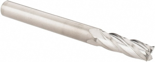 Square End Mill: 4 Flutes, Solid Carbide