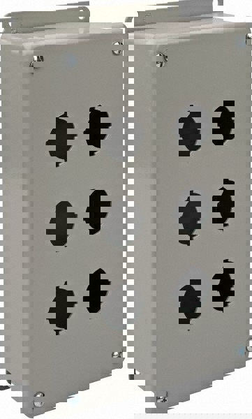 6 Hole, 1.2 Inch Hole Diameter, Steel Pushbutton Switch Enclosure