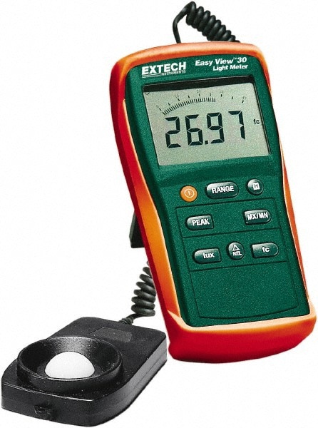 AAA Batteries, 40 to 40,000 FC, LCD Display, Silicone Photodiode Light Meter