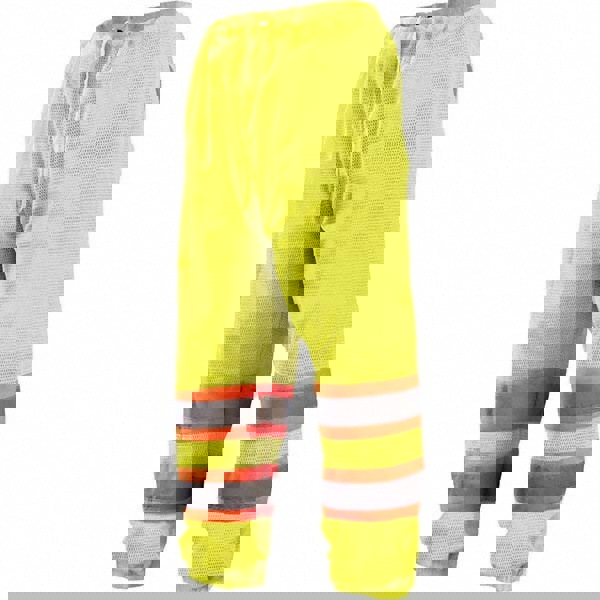 Work Pants: High-Visibility, Large & X-Large, Polyester, High-Visibility Yellow, 32