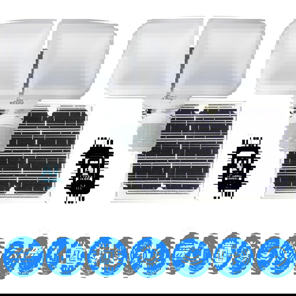 Floodlight Fixtures; Mounting Type: Wall ; Housing Color: White ; Housing Material: Polycarbonate ; Lumens: 1200 ; Lamp Type: LED; Solar ; Wattage: 10W