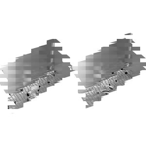 30-1/2 in. Undermount Stainless Steel Single Bowl Kitchen Sink in Polished Satin