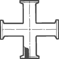 Sanitary Stainless Steel Pipe Cross: 1