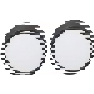 12W 1-Light Integrated LED Flush Mount Ceiling Fixture in Black