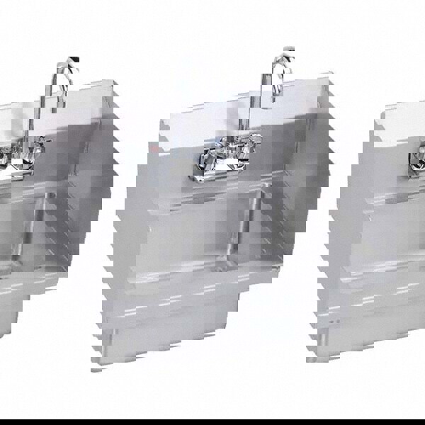 Hand Sink: Wall Mount, Manual Faucet, 3 Stainless Steel