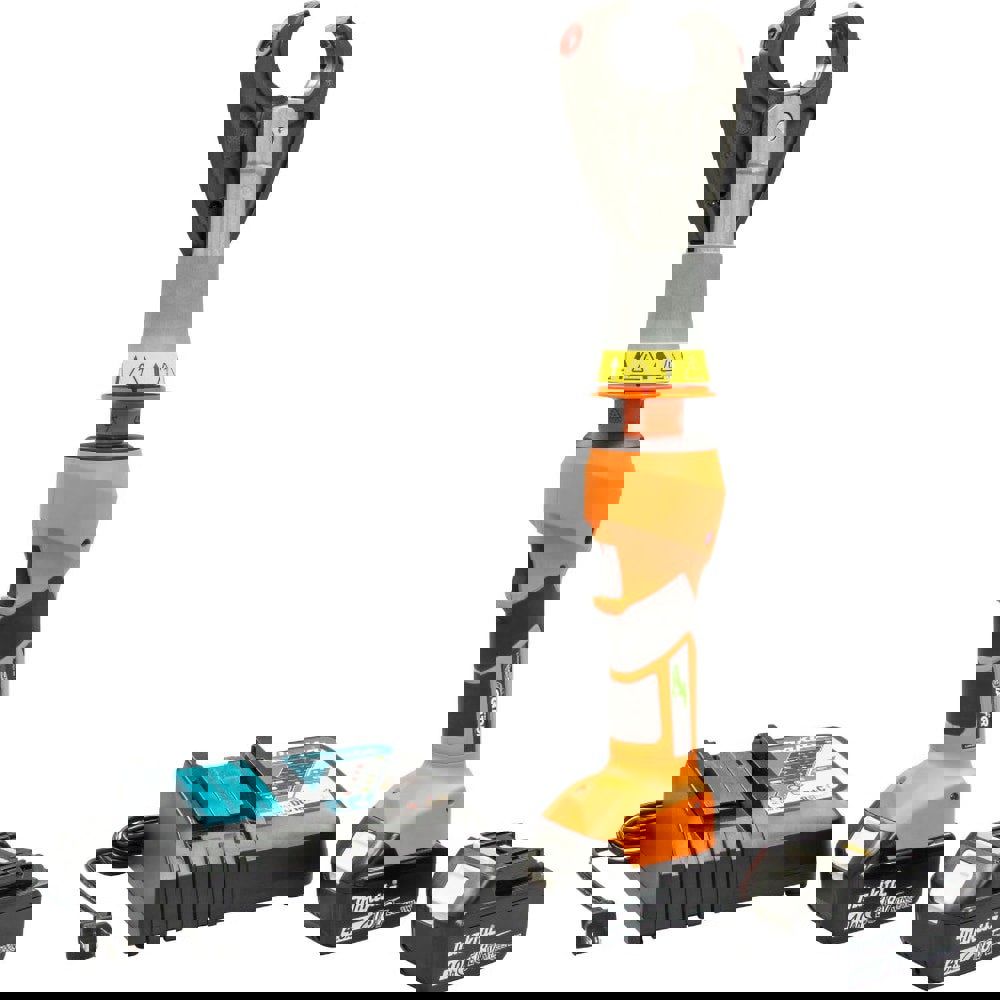 Power Crimper: 12,000 lb Capacity, 2 Lithium-ion Battery Included, Overmold Handle