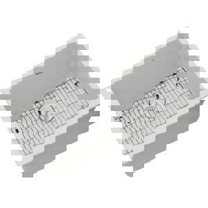 33 in. Undermount Composite Single Bowl Kitchen Sink in White