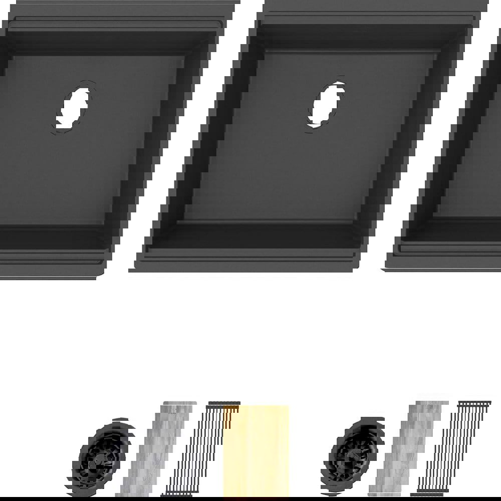 Sinks; Type: Quartz Workstation Sink Kit ; Mounting Location: Undermount ; Number Of Bowls: 1 ; Material: Quartz ; Faucet Included: No ; Faucet Type: No Faucet