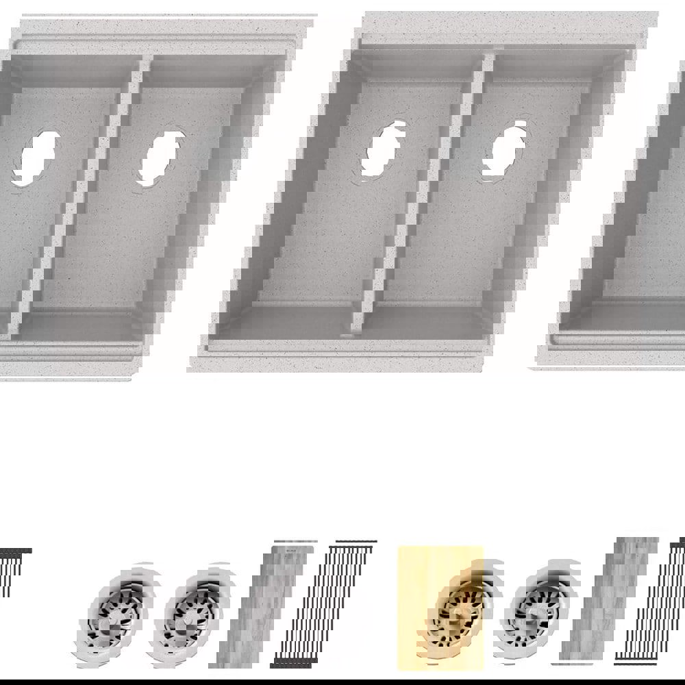 Sinks; Type: Quartz Workstation Sink Kit ; Mounting Location: Undermount ; Number Of Bowls: 2 ; Material: Quartz ; Faucet Included: No ; Faucet Type: No Faucet