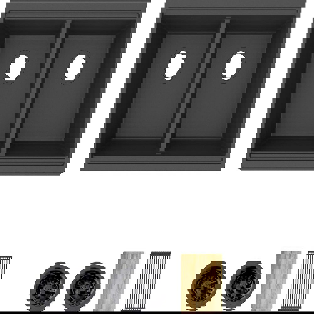 Sinks; Type: Quartz Workstation Sink Kit ; Mounting Location: Undermount ; Number Of Bowls: 2 ; Material: Quartz ; Faucet Included: No ; Faucet Type: No Faucet