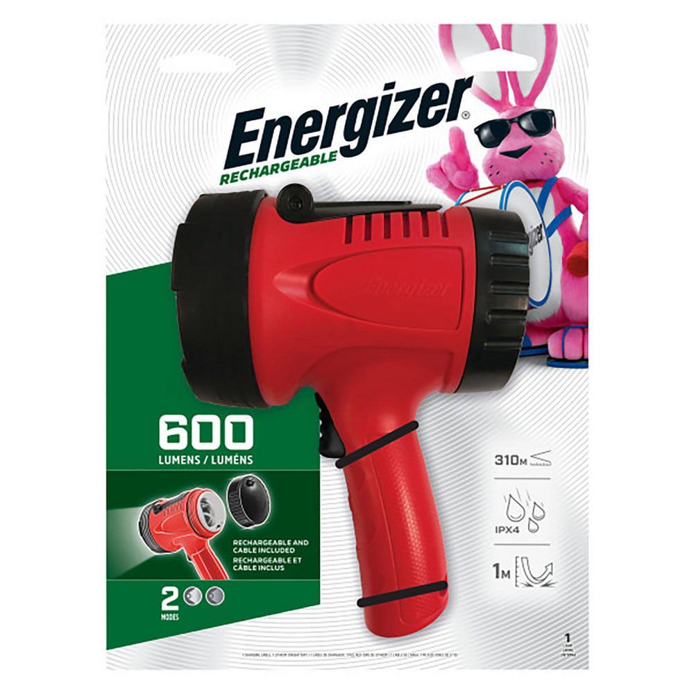Spotlights; Bulb Type: LED; Color: Red; Spotlight Type: LED Spotlight; Light Output: 600 lm; Voltage: 3.70; Color: Red; Material: Plastic; Run Time: 9 h; Beam Distance: 310 m; Wattage: 8.800; Power Type: Rechargeable Battery; Lumens: 600; Lighting Technol