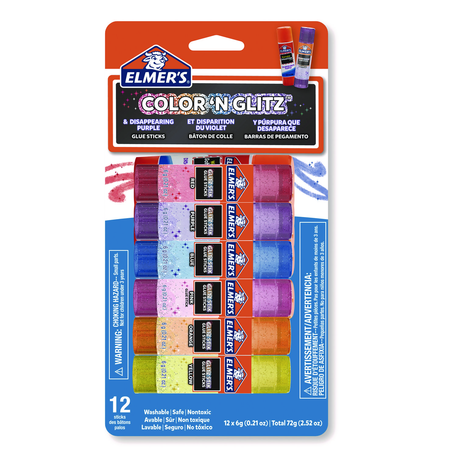 GLUE,GLITTER GS,12CT,AST