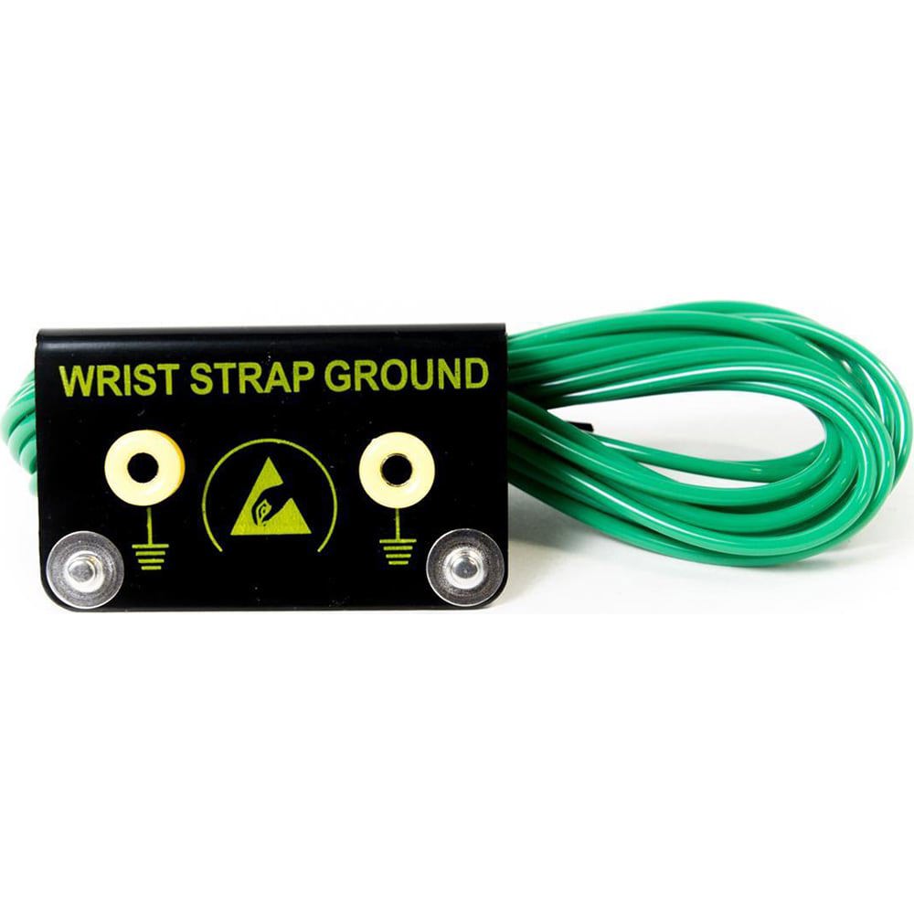 Anti-Static Equipment Accessories; Type: ESD Metal Bench Mount Ground Block w/Stud & Cord ; Color: Green/Black ; For Use With: Common Ground Point ESD Workstation ; UNSPSC Code: 46182100