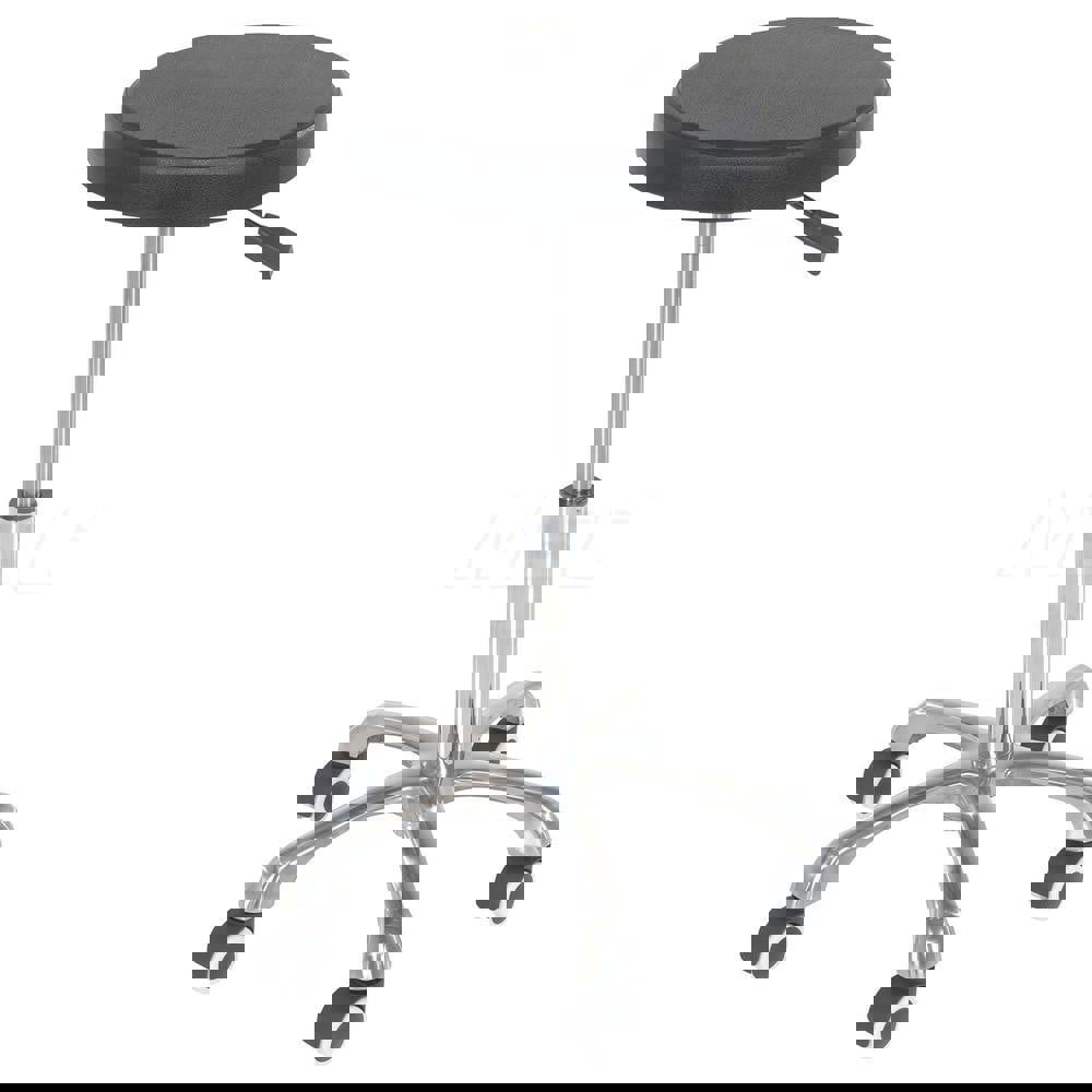 Swivel & Adjustable Stool: Polyurethane, Black