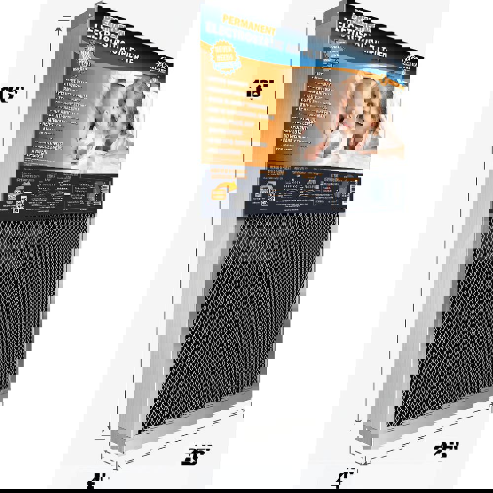 Pleated & Panel Air Filters; Filter Type: Permanent; Reusable Filter; Washable; Filter Efficiency: 94; Media Material: Anti-Microbial Woven Polypropylene; Frame Material: Galvanized Steel; Air Flow: 1180; Maximum Velocity: 295 FPM; Nominal Depth: 4; Nomin