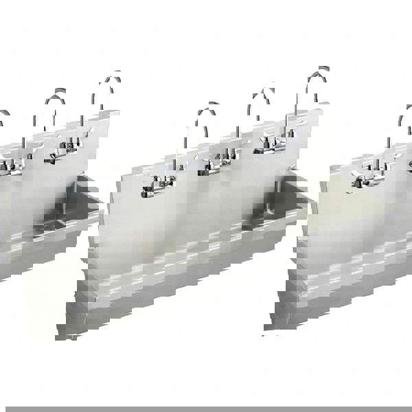 3 Person Wash-Station: Manual Faucet, 304 Stainless Steel