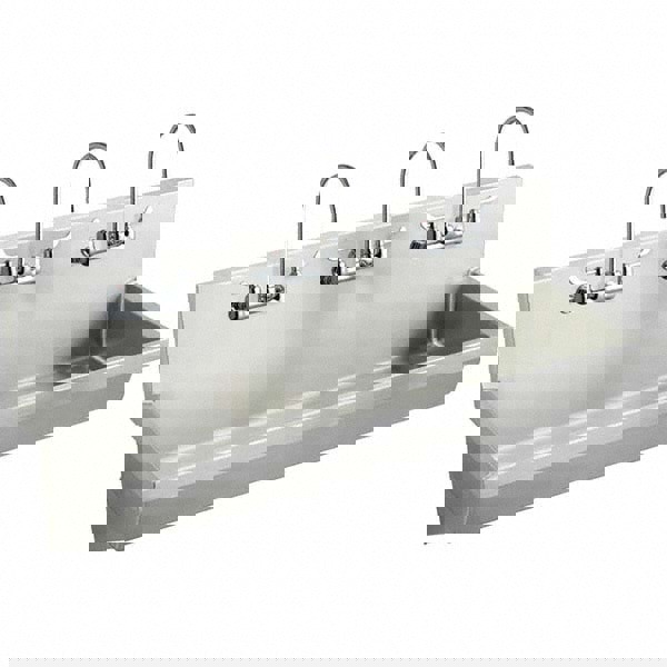 3 Person Wash-Station: Manual Faucet, 304 Stainless Steel