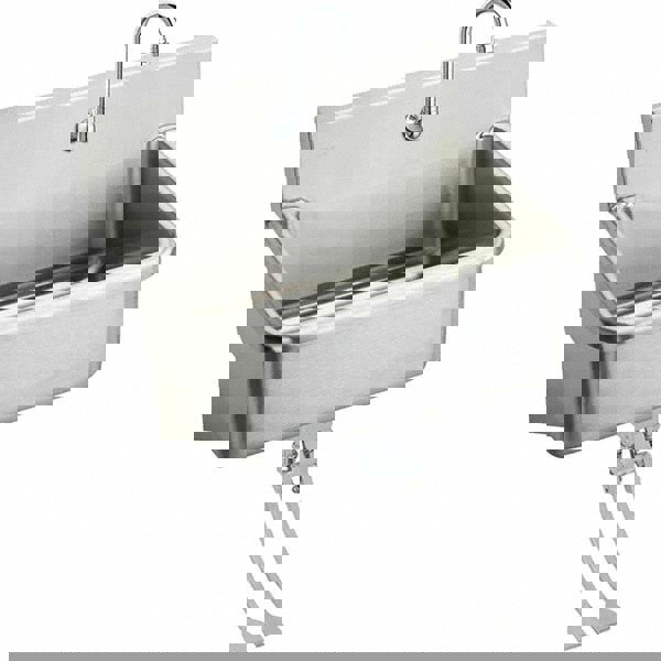 Hand Sink: Wall Mount, Double Knee Valve Faucet, 304 Stainless Steel