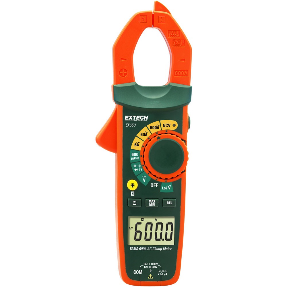 Clamp Meters; Clamp Meter Type: Auto Ranging ; Measures: Capacitance; Continuity; Current; Resistance; Voltage ; Jaw Style: Clamp On ; Jaw Capacity (Decimal Inch): 1.1800 ; Maximum DC Voltage: 1000 ; Maximum AC Current (A): 600