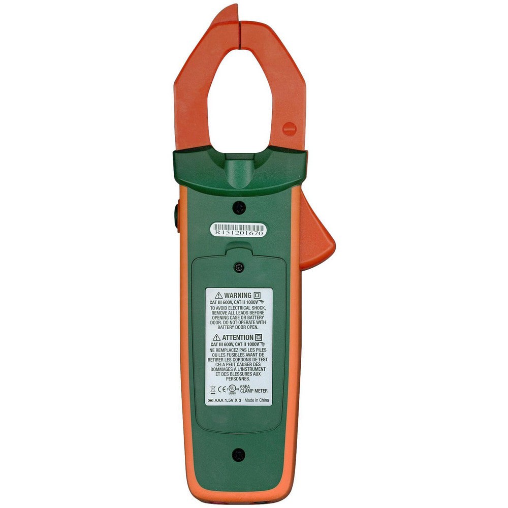 Clamp Meters; Clamp Meter Type: Auto Ranging ; Measures: Capacitance; Current; Frequency; Resistance; Temperature; Voltage ; Jaw Style: Clamp On ; Jaw Capacity (Decimal Inch): 1.1800 ; Maximum DC Voltage: 1000 ; Maximum AC Current (A): 600