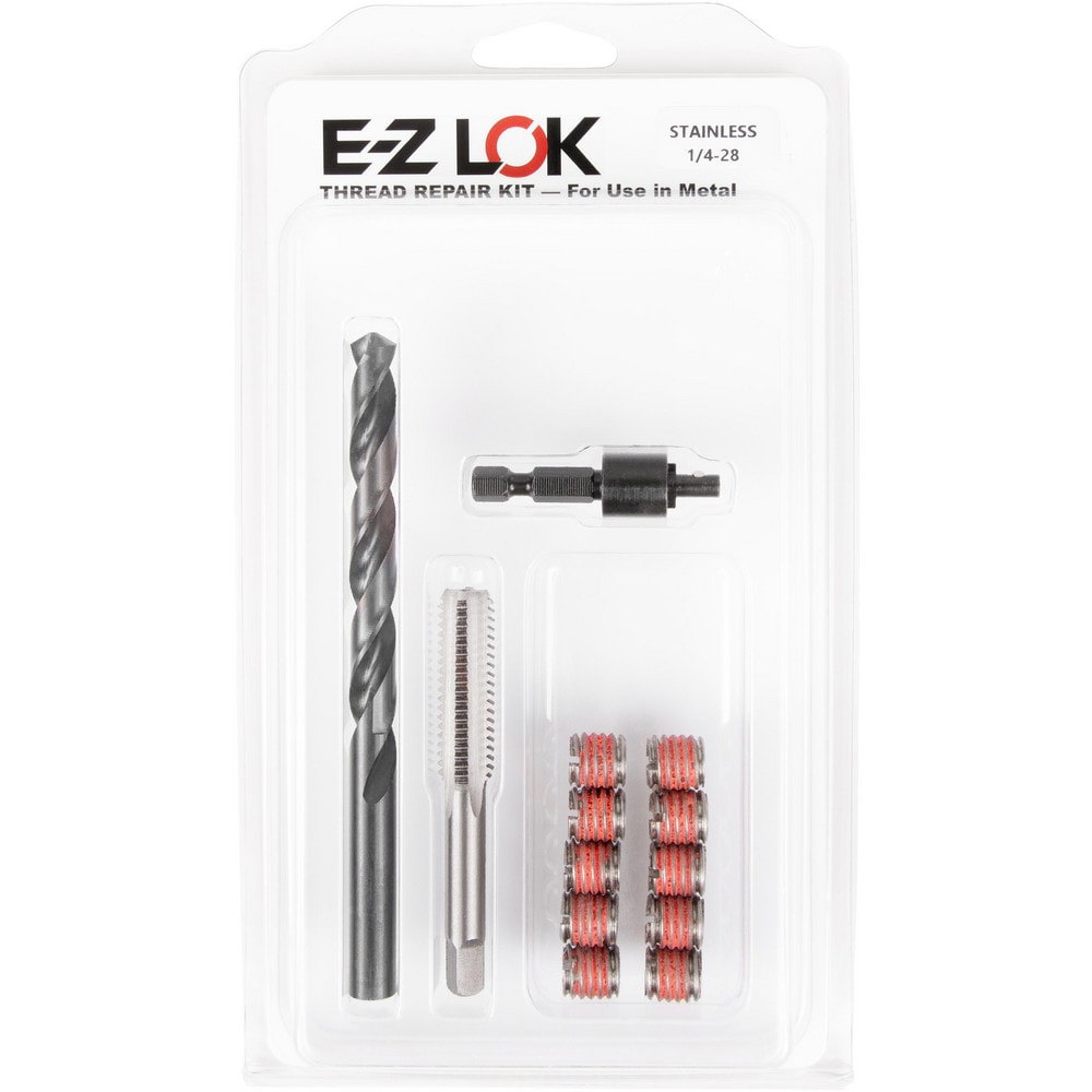 Thread Repair Kits; Kit Type: Thread Repair ; Insert Thread Size (Inch): 1/4-28 ; Includes Drill: Yes ; Includes Tap: Yes ; Includes Installation Tool: Yes ; Includes Tang Removal Tool: No