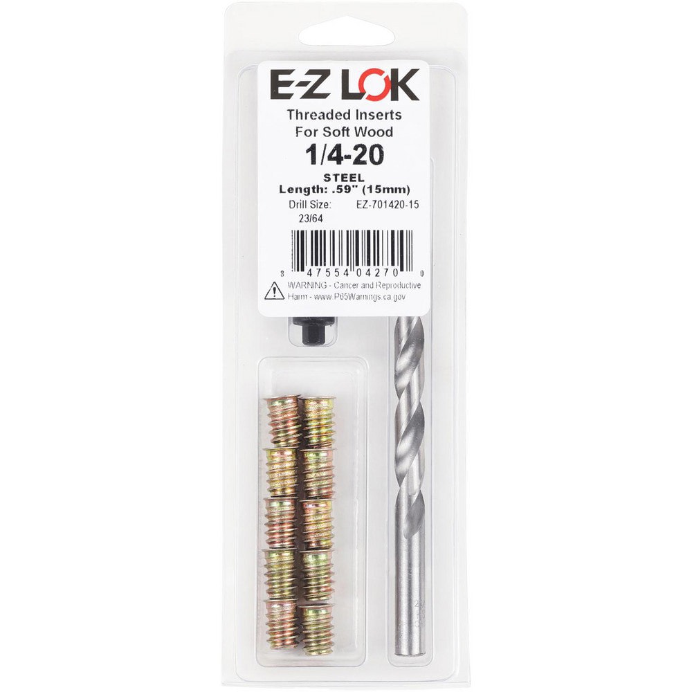 Thread Repair Kits; Kit Type: Threaded Insert ; Insert Thread Size (Inch): 1/4-20 ; Includes Drill: Yes ; Includes Tap: No ; Includes Installation Tool: Yes ; Includes Tang Removal Tool: No