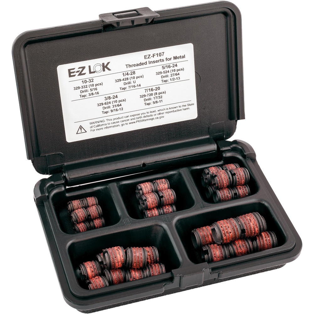 Thread Repair Kits; Kit Type: Threaded Insert ; Insert Thread Size (Inch): #10-32; 1/4-28; 5/16-24; 3/8-24; 7/16-20 ; Includes Drill: No ; Includes Tap: No ; Includes Installation Tool: No ; Includes Tang Removal Tool: No