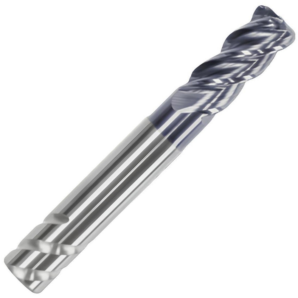 Corner Radius End Mill: 10 mm Dia, 22 mm LOC, 4 Flutes, Solid Carbide