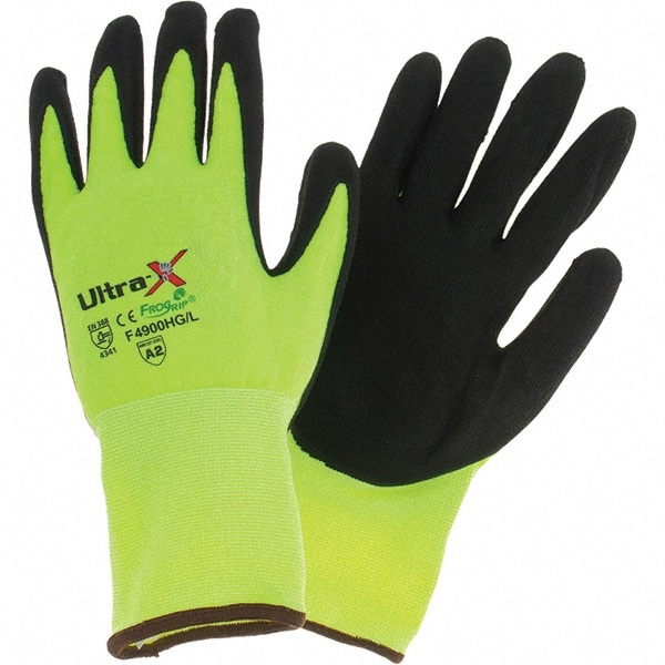 Cut-Resistant Gloves: Size L, ANSI Cut A2, Engineered Yarn (Shell)